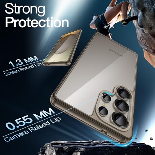 Image of JETech Cover Case for Samsung Galaxy S25 Ultra 5G, Non-Yellowing Shockproof Bumper Protective Phone Cover, Anti-Scratch Hard PC Back (Titanium Gray)