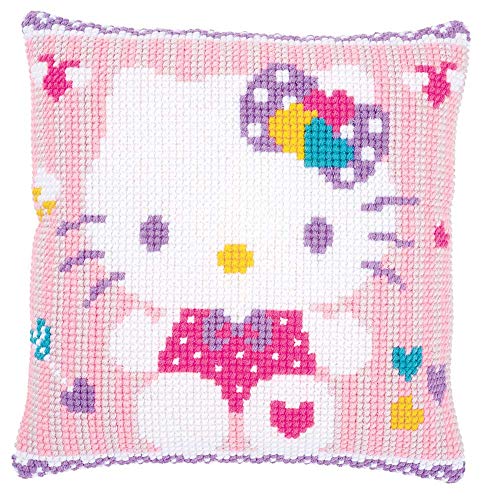 Kit coussin au point de croix Hello Kitty pastel
