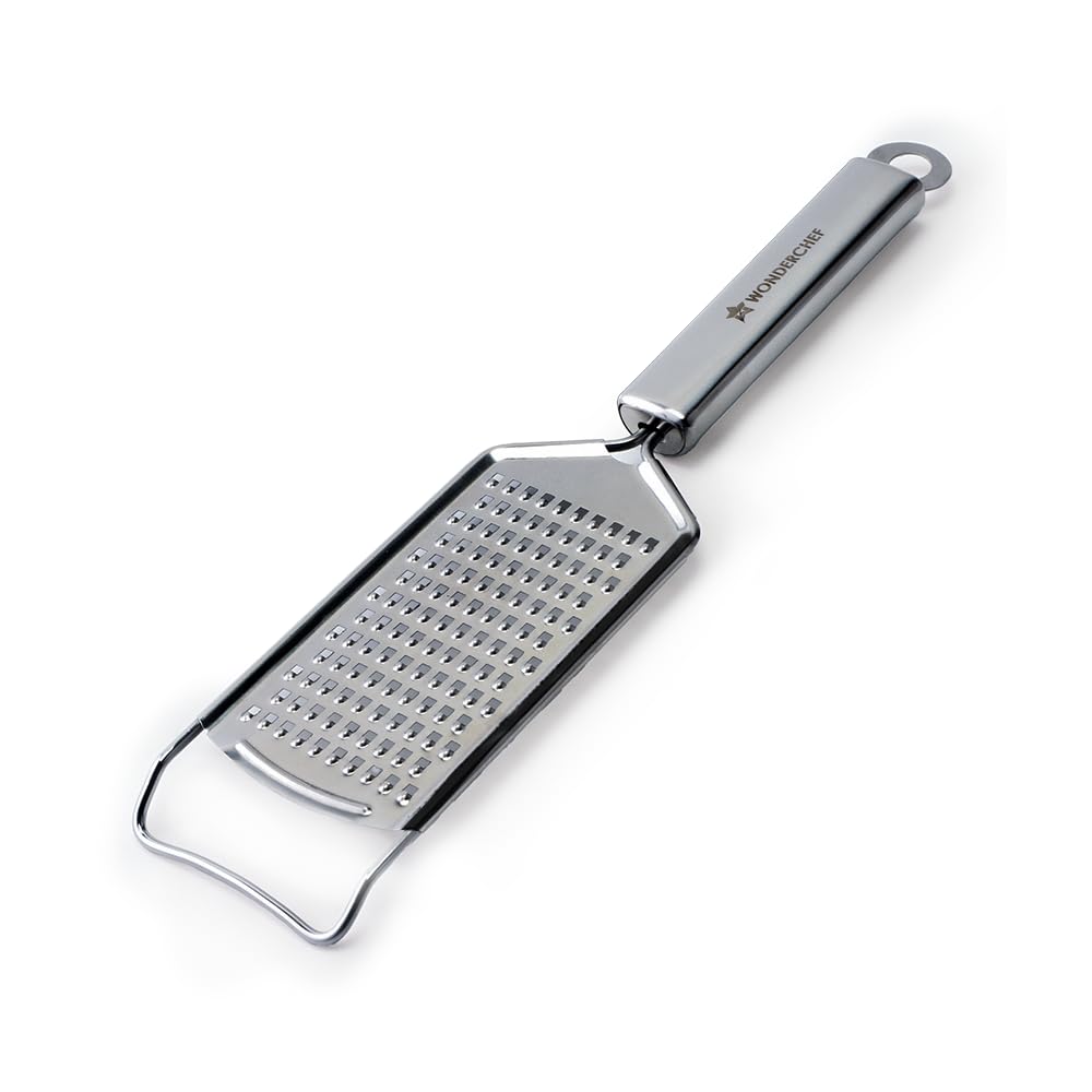 Wonderchef Ambrosia Cheese Grater & Vegetable Shredder | Food-Grade Stainless-Steel | Comfortable Handle | Multi-Purpose Use for Cheese, Veggies, Fruits, Chocolates, Ginger, Garlic | 1-Year Warranty