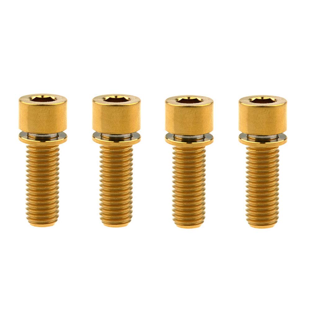DWAMMEBRS Bolt M7x20mm M7x25mm Cap Head Allen Screws with Washer for Bike Parts Pack of 4(Gold,M7x20mm)