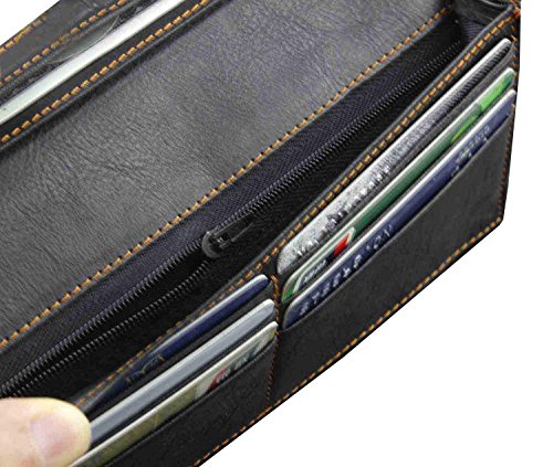 vogueteen Biker Rock Star Concho Mens Card Money Long Black Real Leahter Wallet With Chain4