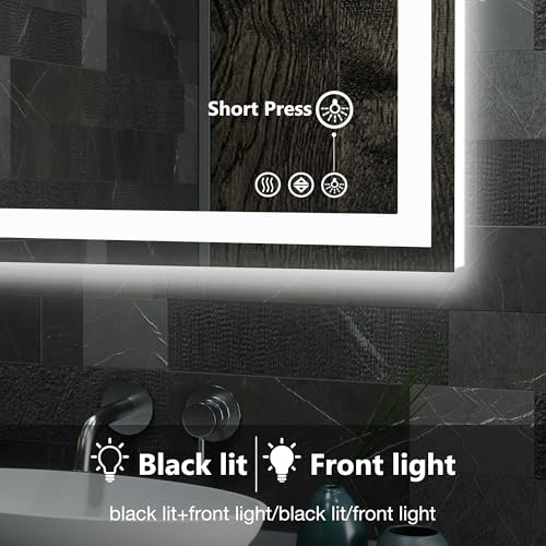 Image of NEWBULIG Bathroom Mirror, Wall Mirror with Aluminum Alloy Thin Frame, Bathroom Mirrors for Over Sink, Bedroom, Living Room, Entryway