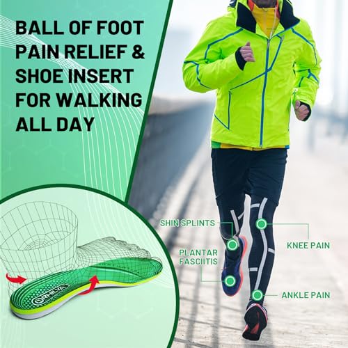 Image of 220lbs+ High Arch Support Insert Plantar Fasciitis Relief Metatarsal Pain Orthotic Insole for Men & Women Standing All Day, Flat Feet Heel Comfort Work Boot Shoe Inserts,295MM Size 11