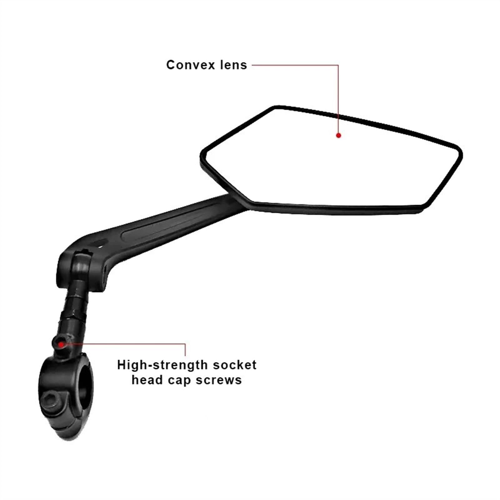 Rétroviseur Vélo Transparent Réflecteur Vue Arrière À Large Portée Guidon Réglable Miroir Gauche Droit Rétroviseurs Moto