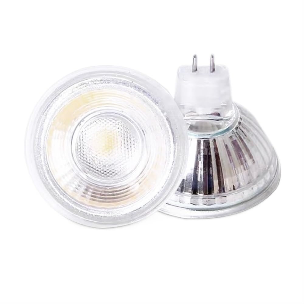 HHF Iluminación del hogar, Paquete de 20, lámpara de Foco LED COB AC220V MR11/MR16 3W/5W lámpara de Lente de Vidrio Bombilla Regulable Fuente de luz(Warm White 3000K,MR16 3W)