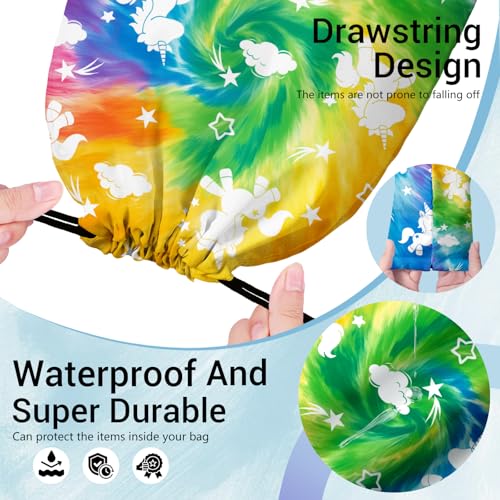 Image of Tie Dye Horse Grip Bags for Gymnasts Small Portable Drawstring Storage Pouch Bag Party Favor