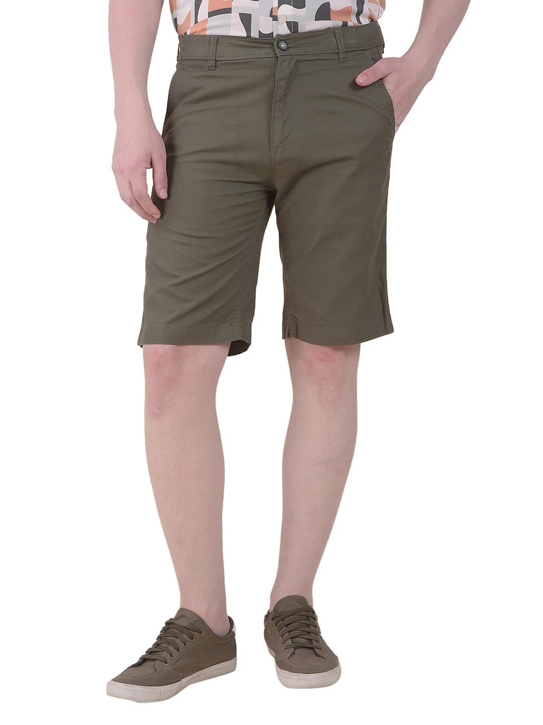 Men's Premium Cotton Bermuda|Regular Fit Casual Solid Shorts|Comfortable|Button Closure-image-9