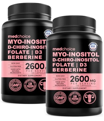 Image of 14-in-1 Women’s Inositol Complex Supplement – 40:1 Myo & D-Chiro Inositol with Folate, Vitamin D3, Zinc, Magnesium & Botanicals for Hormone & Feminine Wellness Support – (120 Capsules) (Pack of 2)