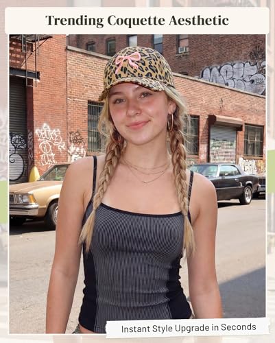 Image of Womens Baseball Cap Trendy Leopard Print Embroidery Cotton Breathable Adjustable Cap for Outdoor & Gifting