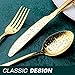 Gold Silverware Set, OGORI 24-Piece Gold Forged Stainless Steel Flatware Set, Service of 6