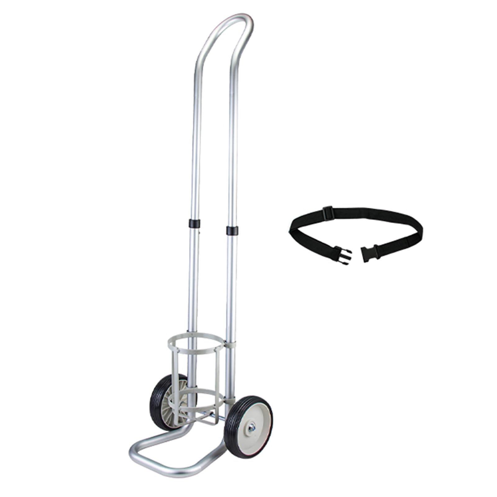 Soporte para Botella de Oxígeno Carrito de Mano Móvil para Bombonas de Gas con Correa Circular, Soporte Organizador Portátil para Bombonas de Oxígeno, Estante Antivuelco para Bombonas de CO2
