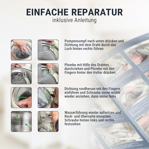 2 Stück Reparatursatz Pumpentopf Ø182mm für Spülmaschinen von Bosch, Siemens, Neff wie 12005744 Pumpensumpfdichtung Fehler E15 Pumpentopfdichtung