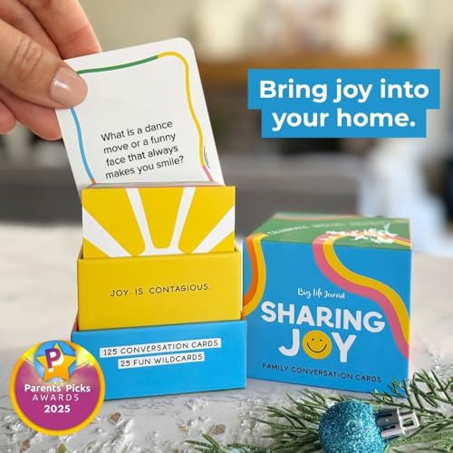 Image of Big Life Journal - Sharing Joy Conversation Cards - 150 Prompts to Spark Joy, Gratitude & Meaningful Conversations - Gift for Families, Kids & Parents for Holidays, Road Trips & Family Dinners