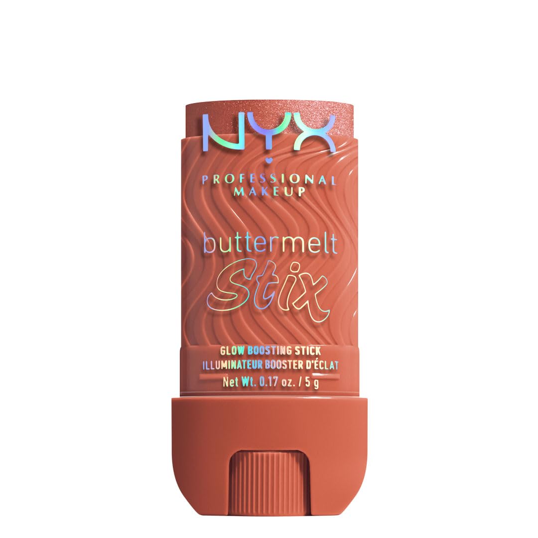 NYX Professional Makeup Buttermelt Stix, Glow Boosting Highlighter Stick mit Sheabutter & butterweicher Textur für natürlichen Glazed-Glow, wischfest & bis 8h Halt, Farbe: That's On Melt