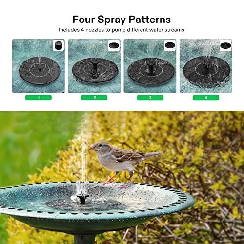 Vivosun 28” Solar Bird Bath, Solar Powered Pond Fountain Combo Set For Outdoors, Gardens, Patio, Yard, Deck, Green #TOP4