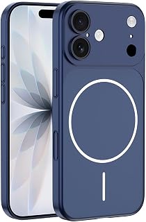 Kilifplus Apple iPhone 16 ile Uyumlu Kılıf, İnce, Sert, MagSafe Şarj Özellikli Kamera Lens Koruyuculu, Premium M-Spark Kapak, iPhone 17 Görünümlü, Dönüştürücü Kapak - Mavi