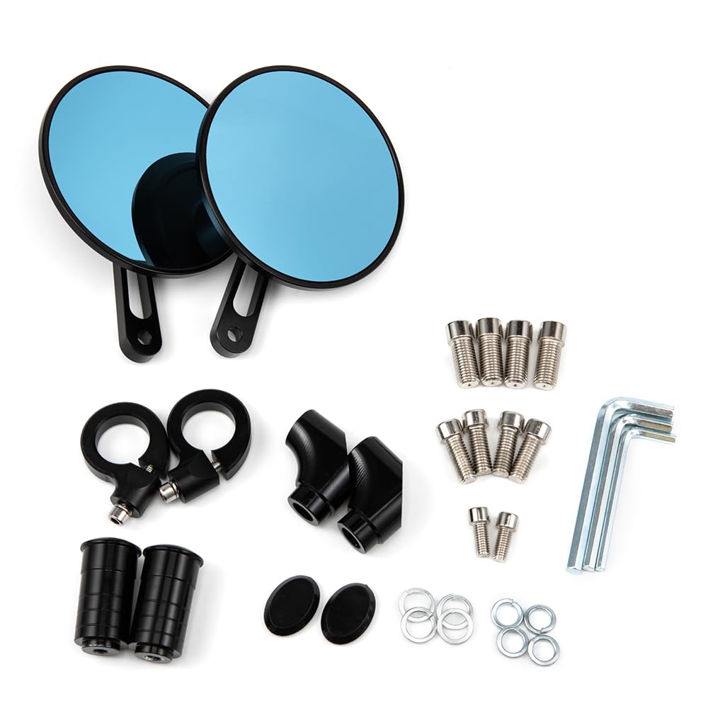 Specchietti Moto Omologati 8mm 10mm Metallo Universal Specchietto Moto Für ATV Scooter Dirt Bike Cruiser GTS 300 GTS 300 (Blu)