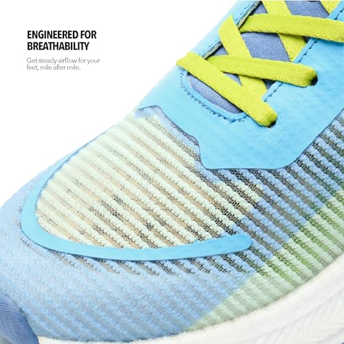 Image of Boldfit Running Shoes for Men Sports Shoes for Man Anti Slip Sports Shoes for Men with Soft Sole Extra Grip Men Shoes for Running, Jogging Regular Gym Shoes for Men, Boys Mens Shoes Blue-Neon UK 6