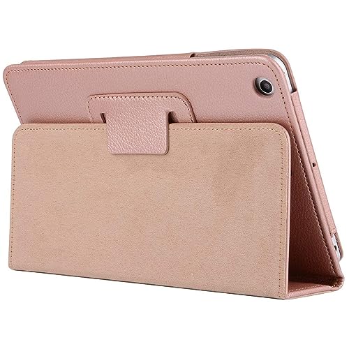 Leather Flip Stand Folio Case Plain Cover for Apple iPad Air 2nd Generation A1566 A1567 (Rose Gold) - Image 2