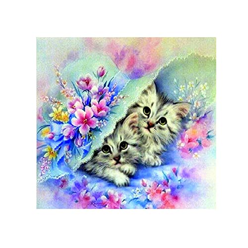 Peinture diamant chat DIY broderie diamant animal 30x30