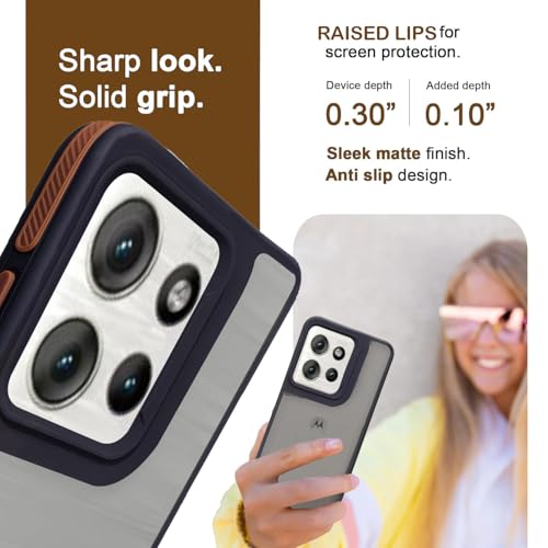 Image of A rtistque Frosted Ultra Matte Back Cover Case for Motorola Edge 50 5G | Smooth Sides with Grip | Shockproof TPU Protective Design | Raised Camera Edges | - Brown