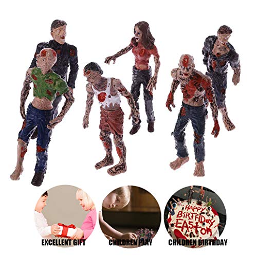 Lynkaye 6 Pcs Zombie Dolls Action Figures Toys Walking Dead Toys Terror Corpse Articulated Joints Miniature Model For Halloween Party Decorations As Gifts For Kids Toys #TOP5
