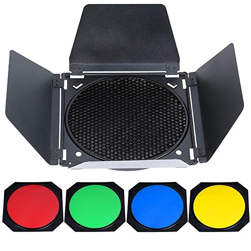 Filtres en gel de 4 couleurs et coupe-flux pour porte de grange pour portrait photo