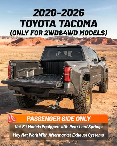 Image of WOLFBOX Retractable Bed Step for 2024-2026 Toyota Tacoma, Non-Slip Truck Bed Step, 330 LBS Heavy-Duty Aluminum Tailgate Step(Only for 2WD&4WD), Not fit Models with Rear Leaf Springs (SR&TRD prerunner)