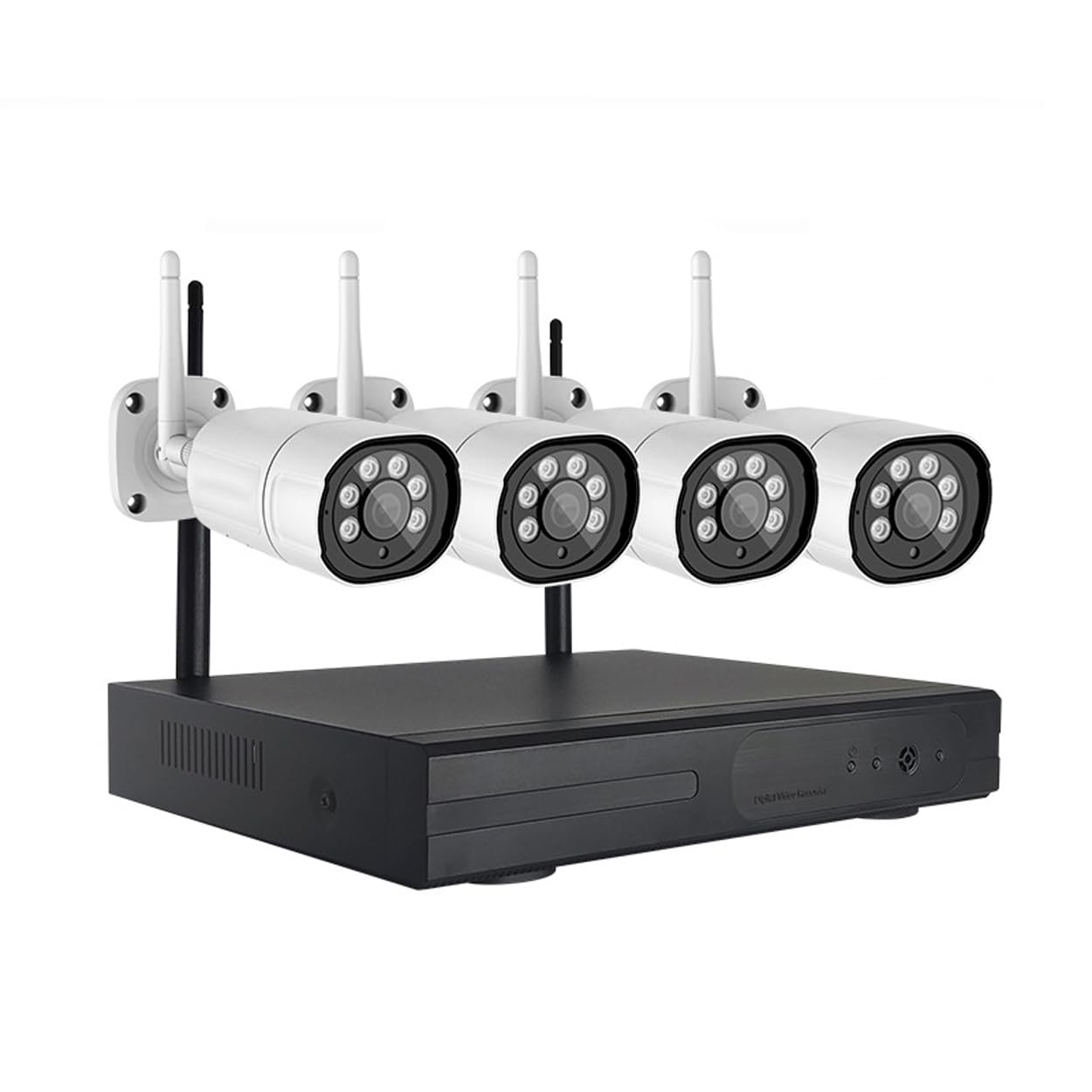Sistema di telecamere di sicurezza domestica wireless WiFi da 5 MP con 4 telecamere, kit di videosorveglianza 2K HD per esterni con audio, rilevamento del movimento, visualizzazione remota