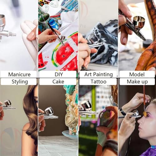 Image of Air Brush For Art, Tattoo, Barber, Nail Art, Cake Decor, Makeup, Model Painting Etc. (Mini Air Compressor With 1 Pen Gun)