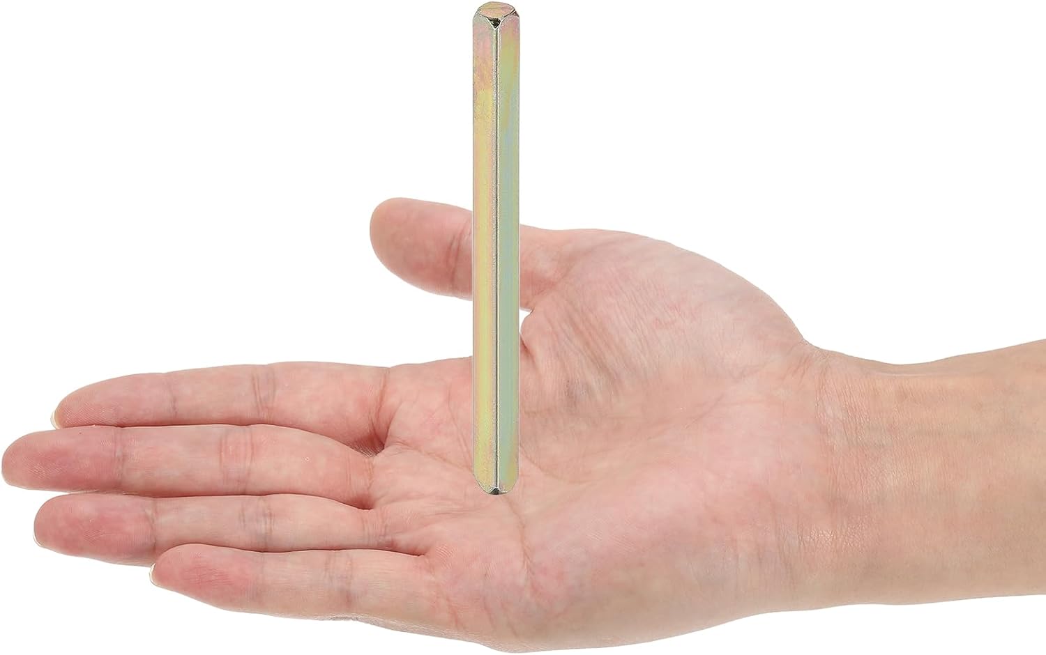 Square Door Knob Spindle 130x8mm, 2 Pack Carbon Steel Spare Door Handle Spindle Bar Door Spindle Replacement Door Handle Parts for Most Mortise Type Door Knobs, Gold