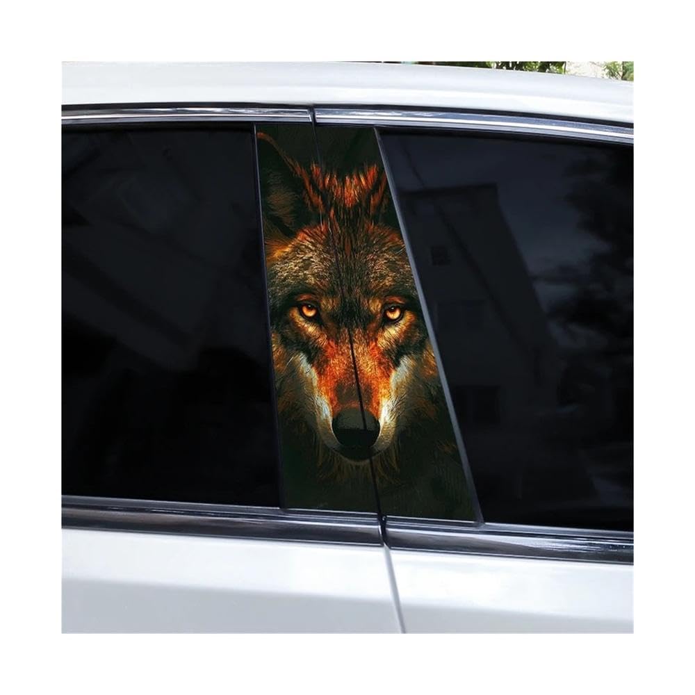 Bertdcx B Wolf Eyes Animal Car -Pillar Vinyl Waterproof Sticker Car Door Pillar Decorative Auto Parts(B)