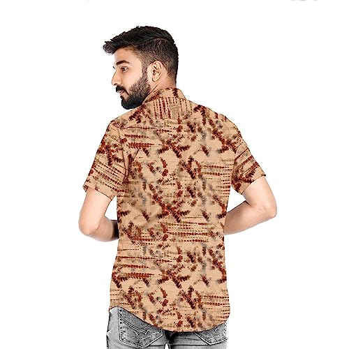 Image of Venisa Men's Cotton Blended Printed Casual Shirt