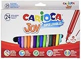 Rotulador carioca Carioca Joy - Rotuladores superlavables de punta fina, pack de 24 piezas, 2.6 mm