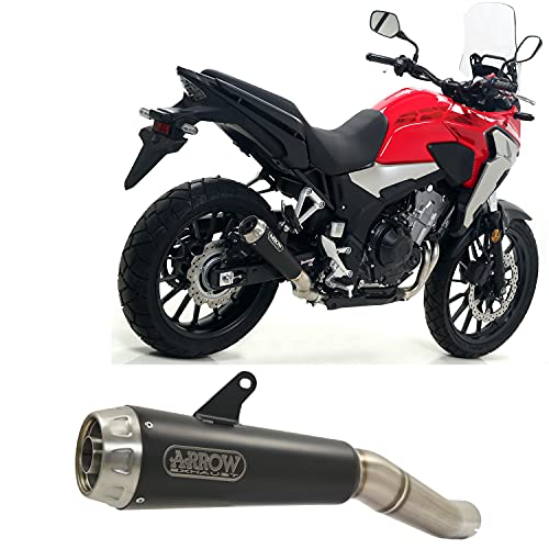 SCARICO OMOLOGATO arrow kit scarico omologato pro-race nichrom nero fondello inox compatibile con moto honda cb 500 x anno 2019 2020 mototopgun