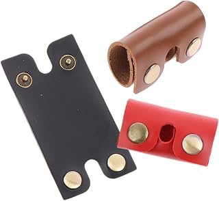 FIXOSHEE 3 piezas Protector de Cabezal de Maquinilla de Afeitar Funda de Cuero Sintético Resistente Funda para Almacenamiento Seguro de Cabezal de Afeitadora para Hombre Colores Rojo Negro