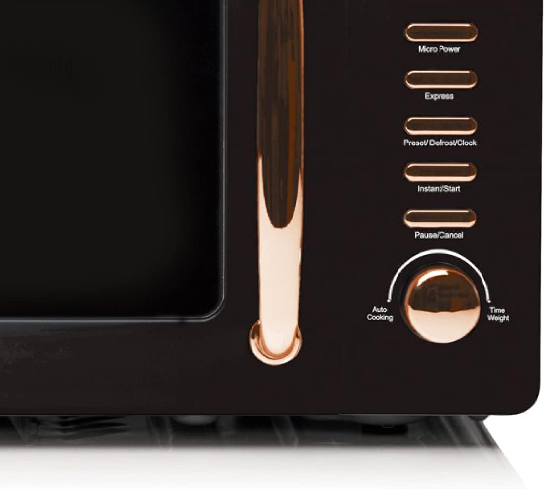 Haden Salcombe microondas - Funciones de descongelación, recalentamiento y cocción, 800W, 20 litros, Negro y cobre