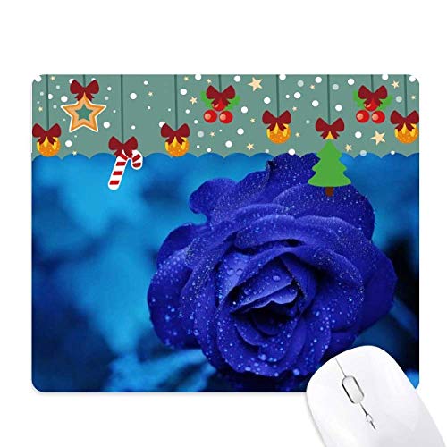 Cojín de goma de Navidad con rosas azules oscuras para decorar tu salón