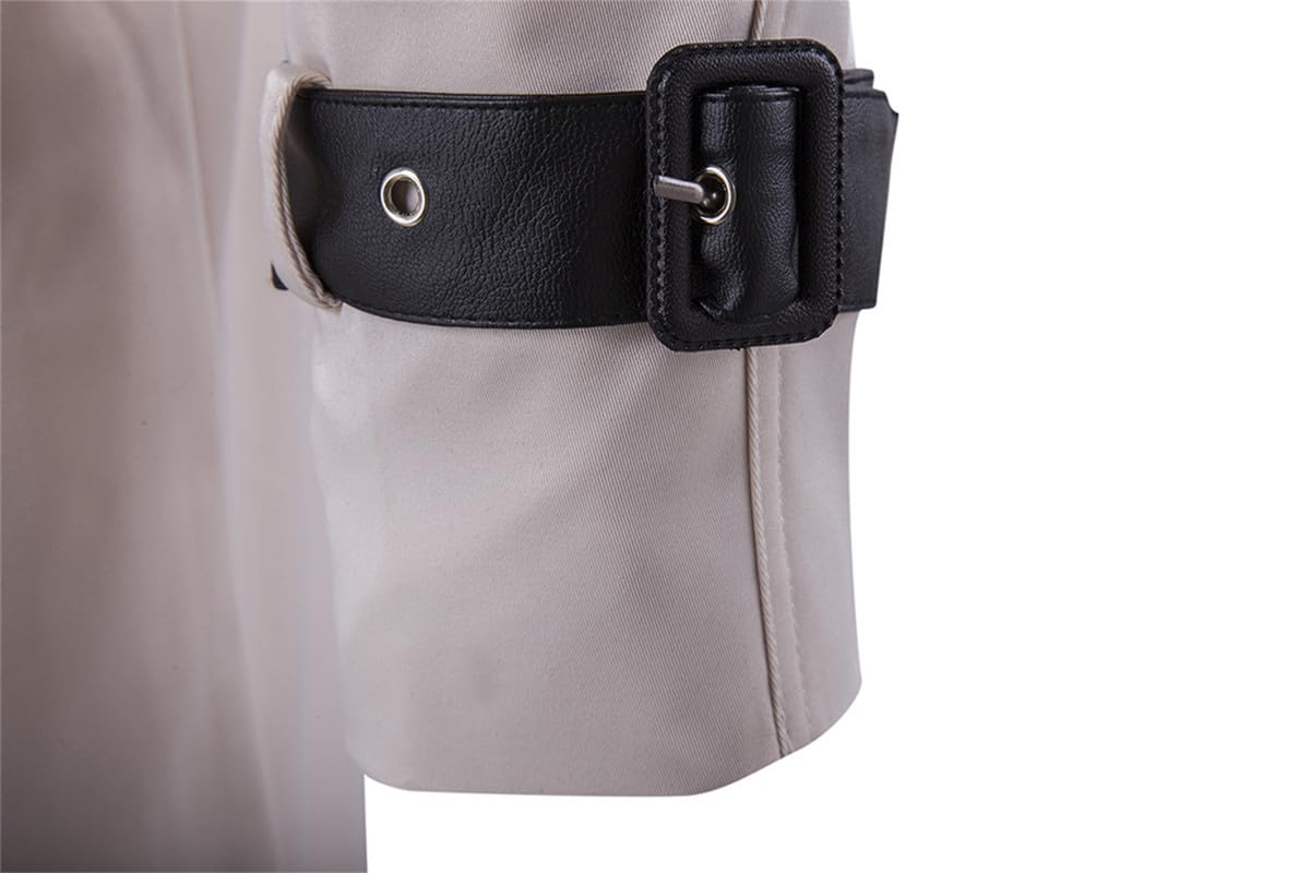 VIVICOLOR Giacca da Trench Doppiopetto da Uomo, Trench Lungo Casual Sottile da Uomo Giacche da Trench Lunghe Leggere con Risvolto da Uomo