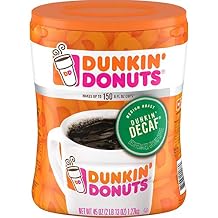 Dunkin Donuts Decaffeinated Ground Coffee, Medium Roast 45 oz.
