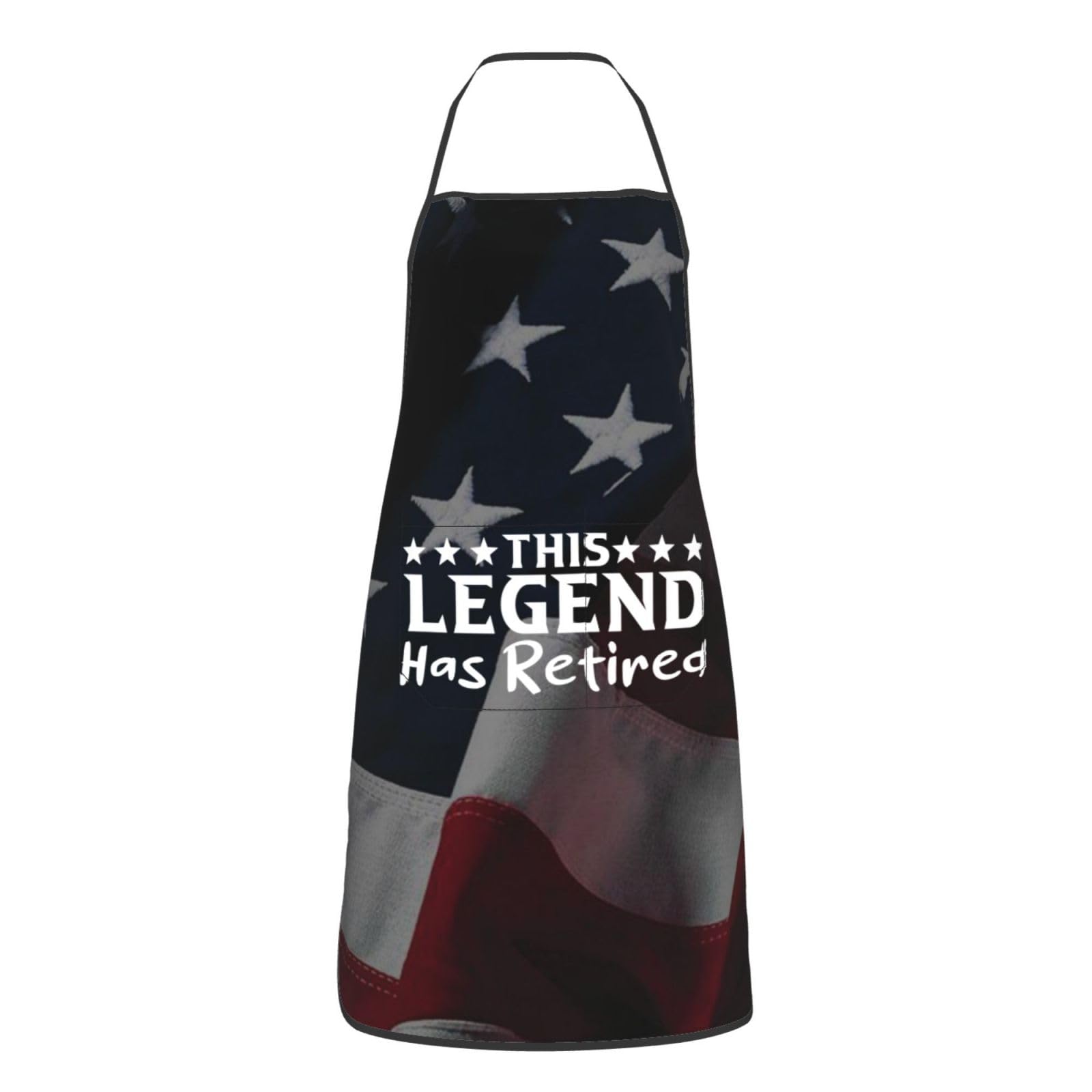 nopicsn This Legend Has Retired Retirement Apron for cooking with Pockets Women Men Kitchen Chef Funny Aprons