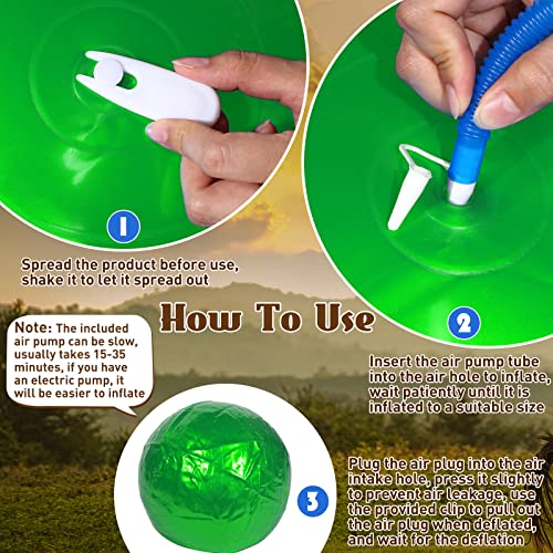 2 Pcs 40 Inch Horse Ball For Play Large Horse Ball Big Herding Ball For Horse Anti Burst Horse Soccer Ball Giant Horse Play Ball Toys For Horses To Play With, Pump Included (Green, Blue, 40 Inch) #TOP3