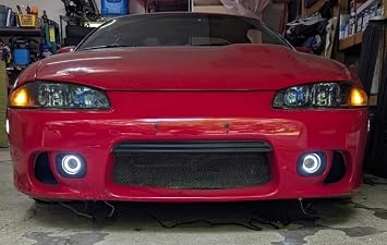 White LED Halo Fog Lamps Light Kit For 1995-1999 Mitsubishi Eclipse