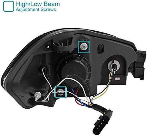 Spec-D Tuning 2LHP-IPA06G-TM Chevy Impala Monte Carlo Glossy Black LED DRL Bar Projector Headlights