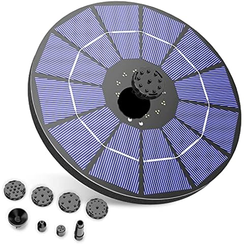 AISITIN Solar Springbrunnen mit 3.5W Solar Panel , Solar Teichpumpe Eingebaute 1500 mAh Batterie Wasserpumpe Solar Schwimmender Fontäne Pumpe mit 6 Fontänenstile für Garten, Vogel-Bad, Fisch-Behälter Cover