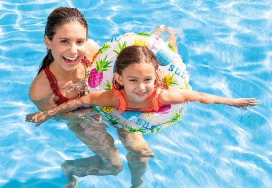 Miniatura 4 de Intex Anillos de natación Lively Print, paquete de 3, tubos de natación surtidos para piscina, río o lago