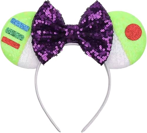 CLGIFT Orejas de princesa Minnie, elige tu color, orejas de Minnie de flores, orejas de Minnie florales, orejas de ratón brillantes moradas