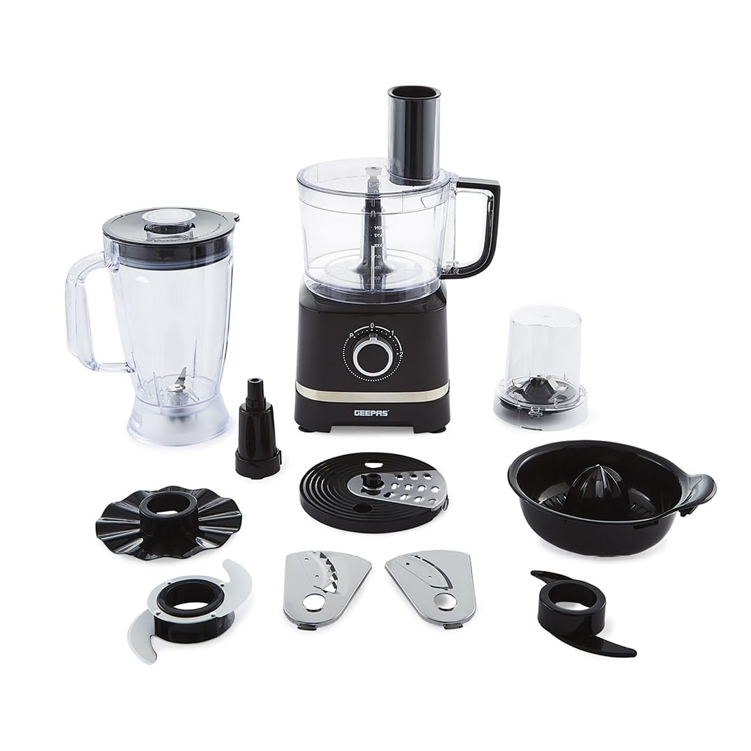 Geepas 800W 10 in 1 Food Processor Blender, Black