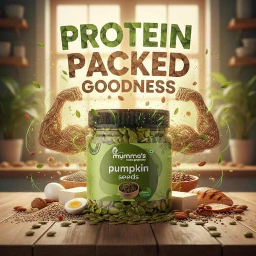 Image of MUMMA'S HOME GRAMITY Premium Raw Pumpkin Seeds 250g | Protein-Rich Seeds for Eating | Natural Healthy Snack | Source of Fiber & Nutrients | Raw Pumpkin Kernels for Salads, Smoothies & Daily Diet