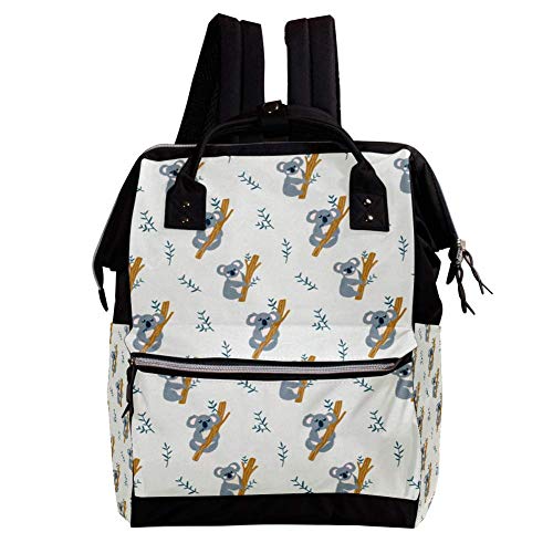 TIZORAX Lindo Koala Bear Escalada Árbol Pañal Mochila de Gran Capacidad Bolsa de Bebé Multifunción Bolsas de Pañales Viaje Mamá Mochila para Cuidado del Bebé